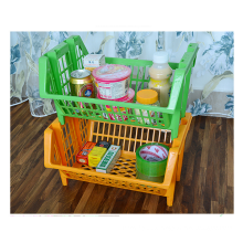 Multipurpose eco-friendly stackable plastic shelf for wholesale